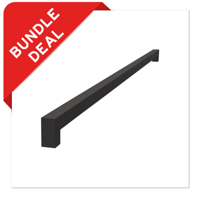 Sluitwerkpakketten met Deurgreep 16x800 Squared Zwart